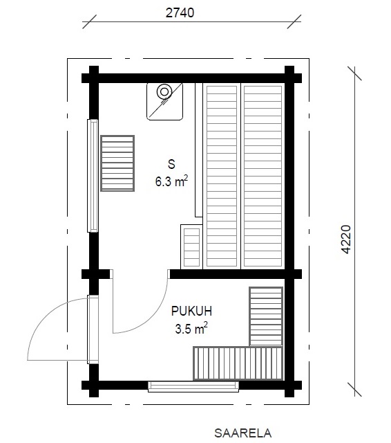 An example floor plan for the Saarela garden building